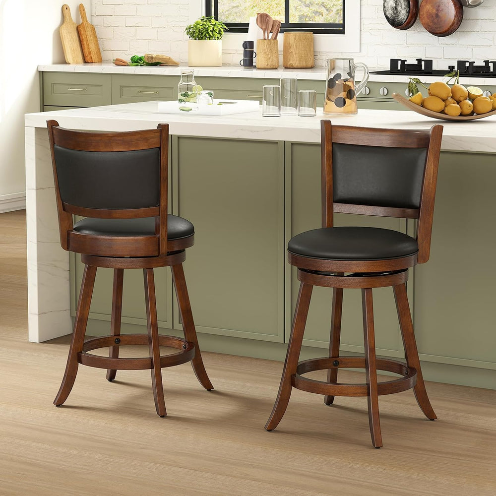 COSTWAY Bar Stools Set of 2, 360 Degree Swivel