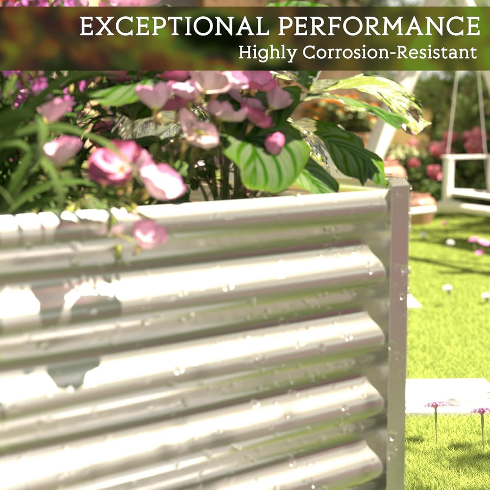 3pcs Galvanized Raised Garden Bed Outdoor,Above Ground Garden Bed for Vegetab...