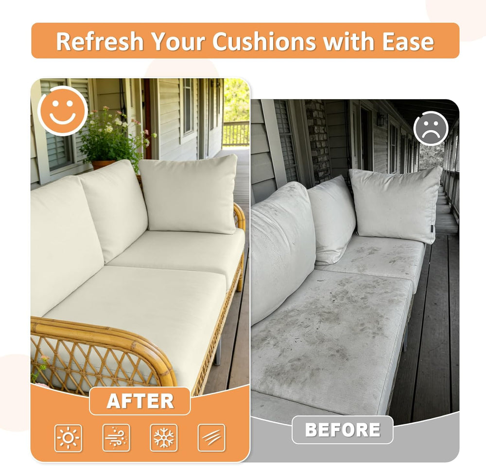 NettyPro Stretch Patio Chair Seat Cushion Covers Set of 4, Elastic Outdoor Sl...