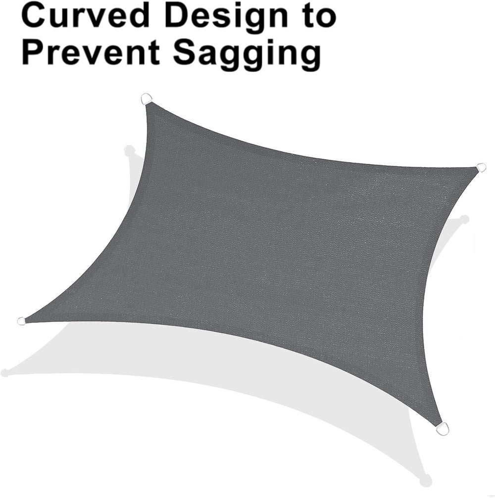 LOVE STORY 12' x 16' Rectangle Sun Shade Sail for Outdoor Patio, Dark...