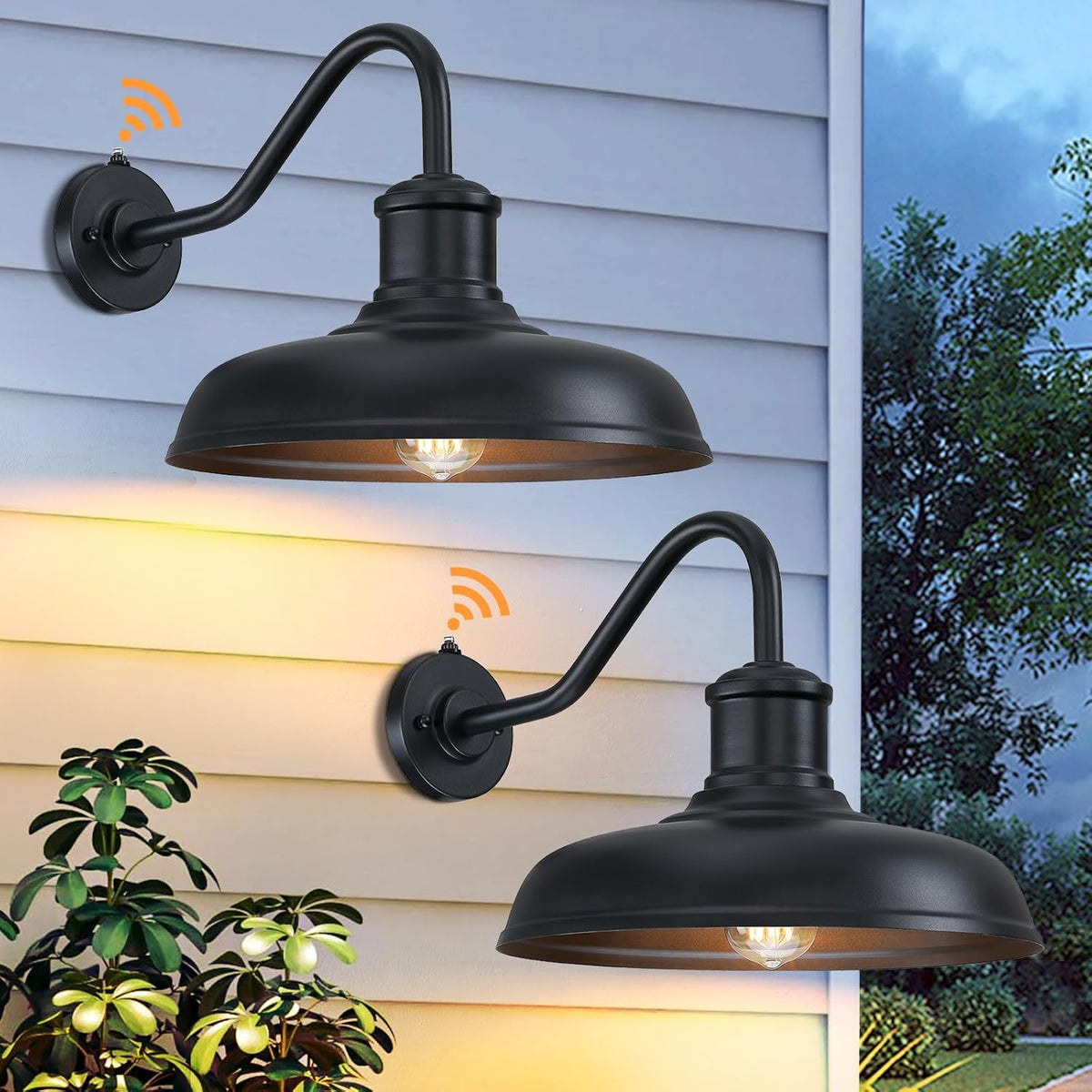 13.8'' diameter large dusk to dawn outdoor gooseneck, main product view