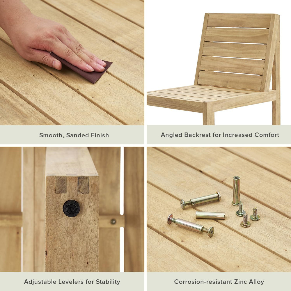 mopio Bruno Outdoor Chair, Solid Acacia Wood Patio Chairs for Indoor Outdoor ...
