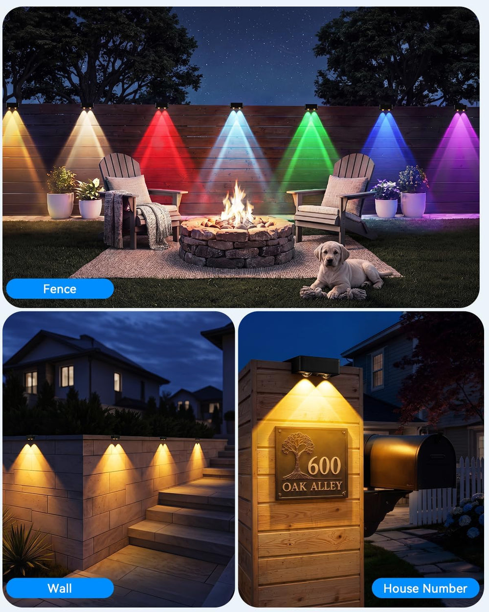 Fence Lights Solar Powered with Remote 16 Pack, 60 Lumen 9 Fixed Colors