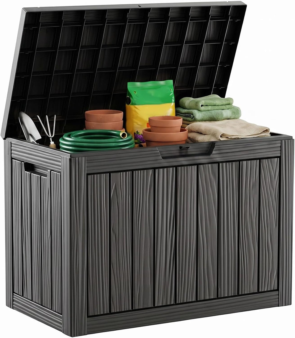 50 Gallon Outdoor & Indoor Deck Storage Box, Waterproof Lockable Patio St...