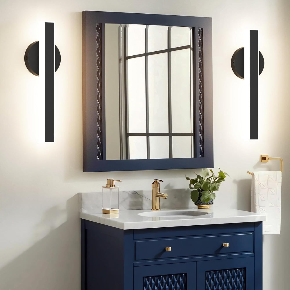 Aipsun Black Wall Sconce Hardwired Modern LED 18W Wall Sconce Set of Two, 15....