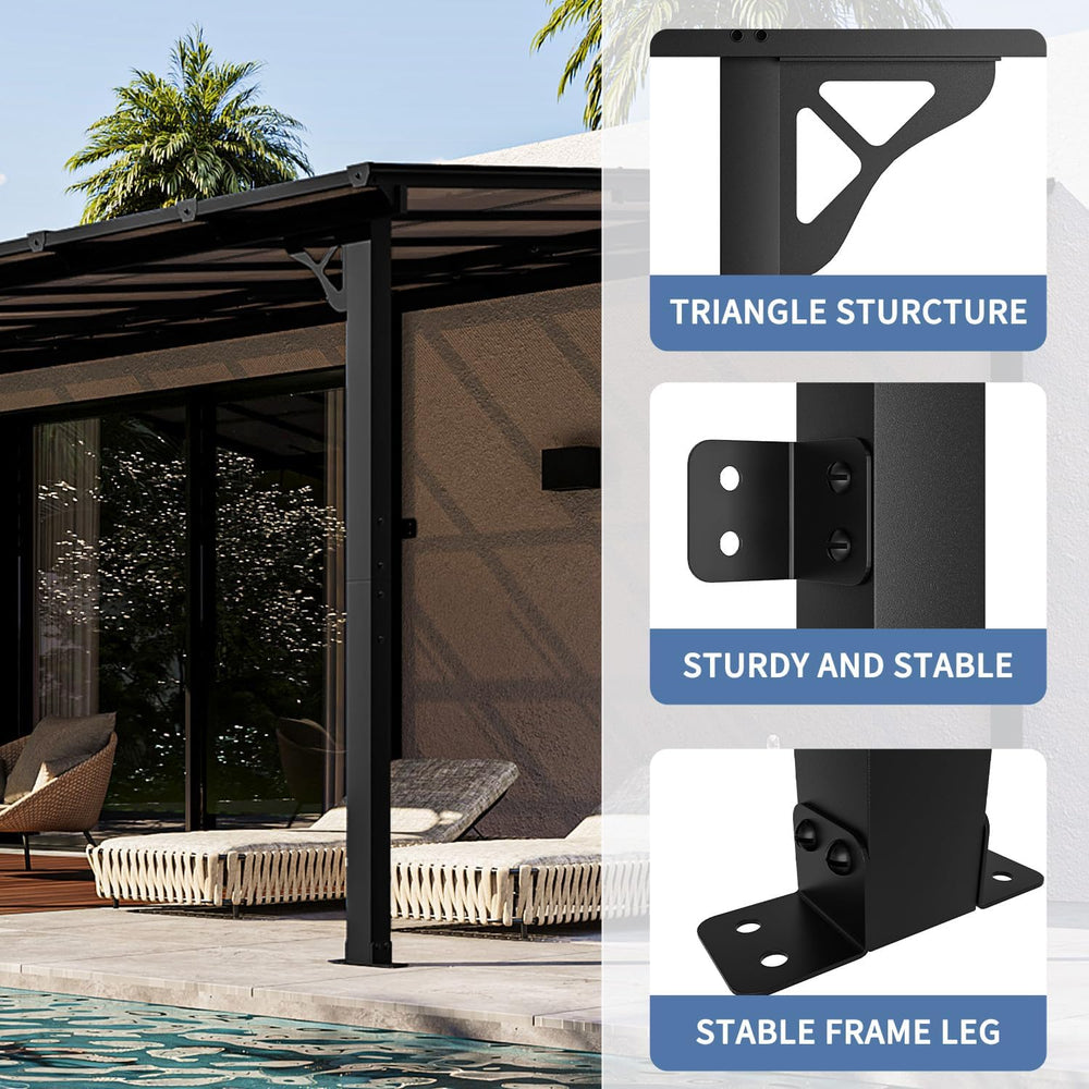Gazebo for Patio 10' x 20', Gazebo Pergola with Sloped Roof, Large Wa...