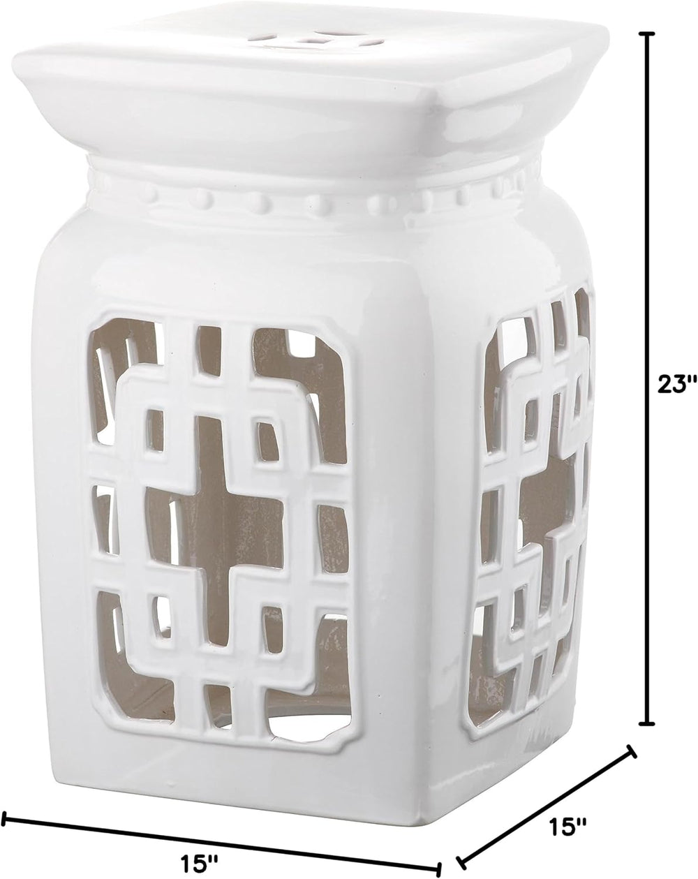Safavieh Castle Gardens Collection Beijing Filigree Antique White Glazed Cera...