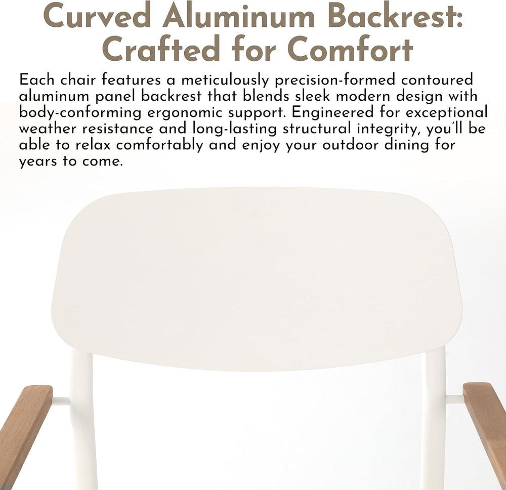 Modern Shade Luxury Outdoor Dining Chairs Set of 4, Fade Resistant, All-Alumi...