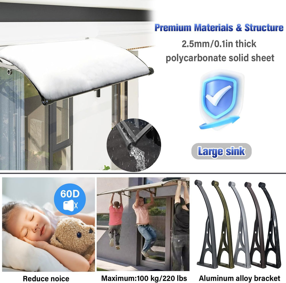 Awning for Door Entrance, Aluminum Window Awnings Exterior for Doors Canopy, ...