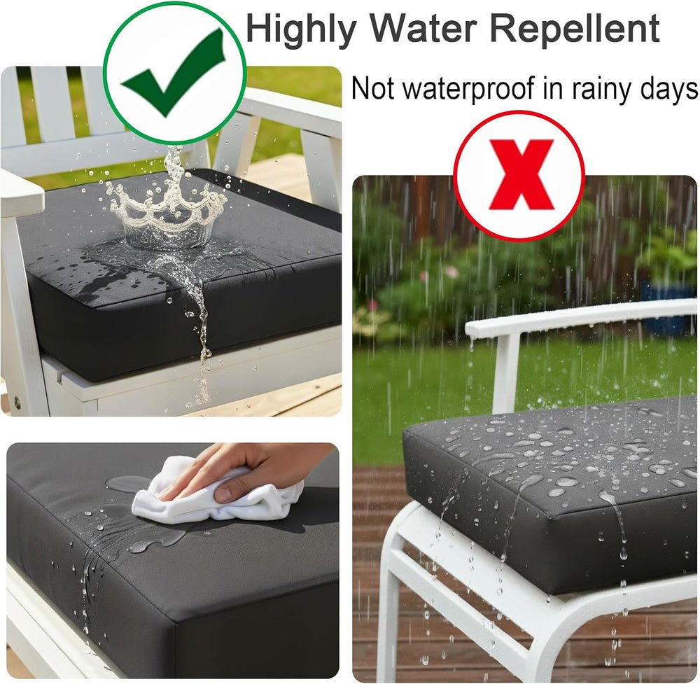 NettyPro Patio Cushion Covers Replacement Set 4 Water Repellent UV Resistant ...