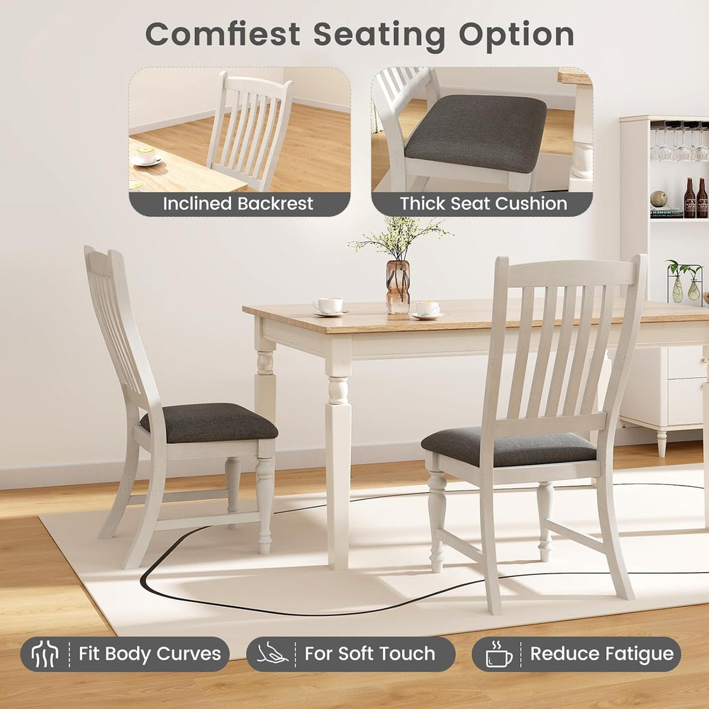 Giantex Wood Dining Chairs Set of 2, Farmhouse Kitchen Chairs with Solid Wood...