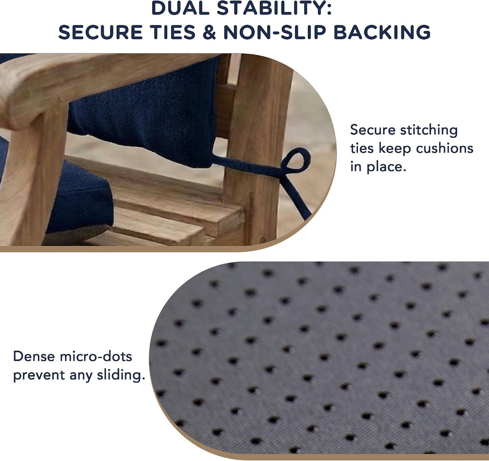 Codi Rocking Chair Cushions Indoor, Water-Resistant, Navy 1 Pack