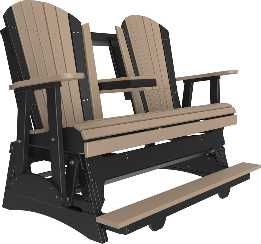 LuxCraft Adirondack Balcony Glider - 5' with Drop Down Console (Weatherwo...