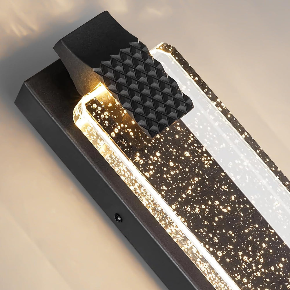 Tipace 15.7in Black Outdoor Wall Sconces Modern LED Crystal Exterior Lights, ...