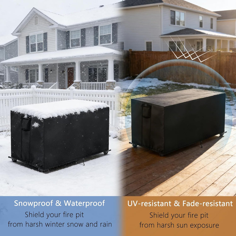 TheElves Rectangle Fire Pit Cover 48x24x24 inch for OutVue Fire Table