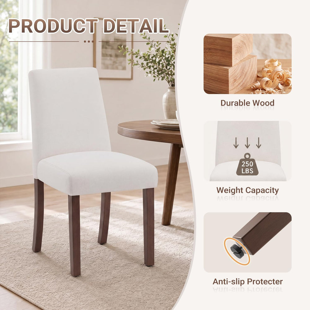 MALOL Modern Dining Chairs Set of 4, Upholstered Kitchen Chairs with High Bac...