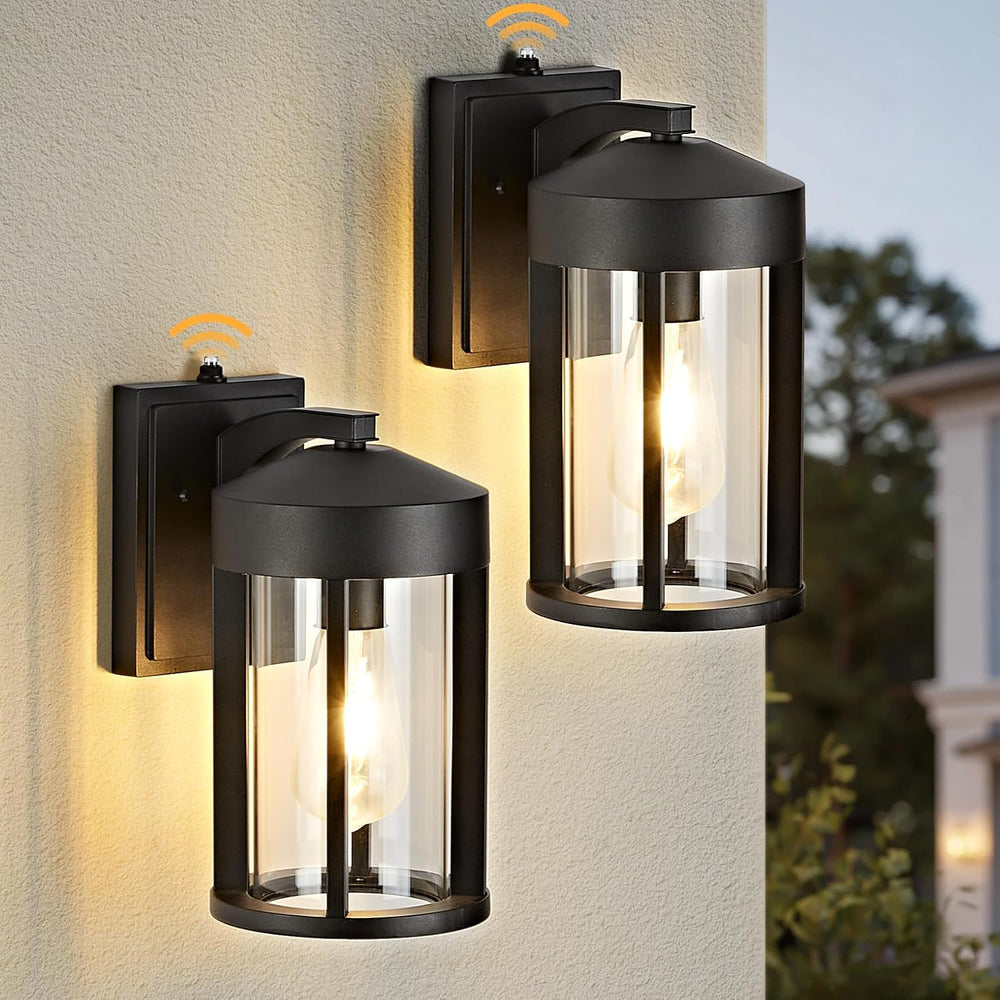 OKELI Dusk to Dawn Outdoor Lights Fixture Wall Mount–Modern Geometric Industr...