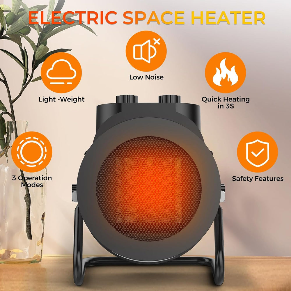 Elevoke Space Heaters for Indoor Use, 1500W PTC Electric Heater with 90°Adjus...