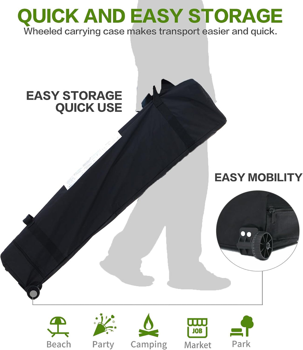 Tunbne 10X10 Pop Up Canopy Tent Outdoor with 1 Sidewalls, One Push Setup