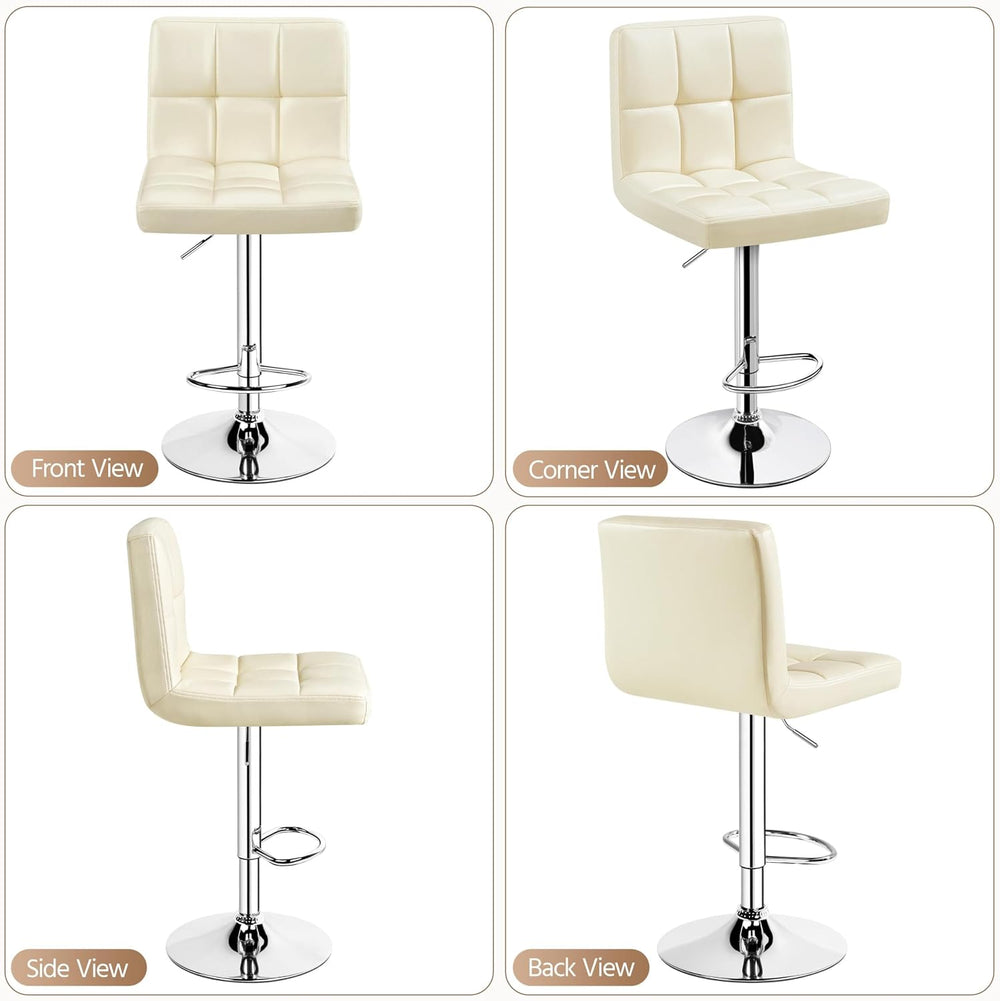 Yaheetech Bar Stools Set of 4 Adjustable Counter Height Barstools Beige