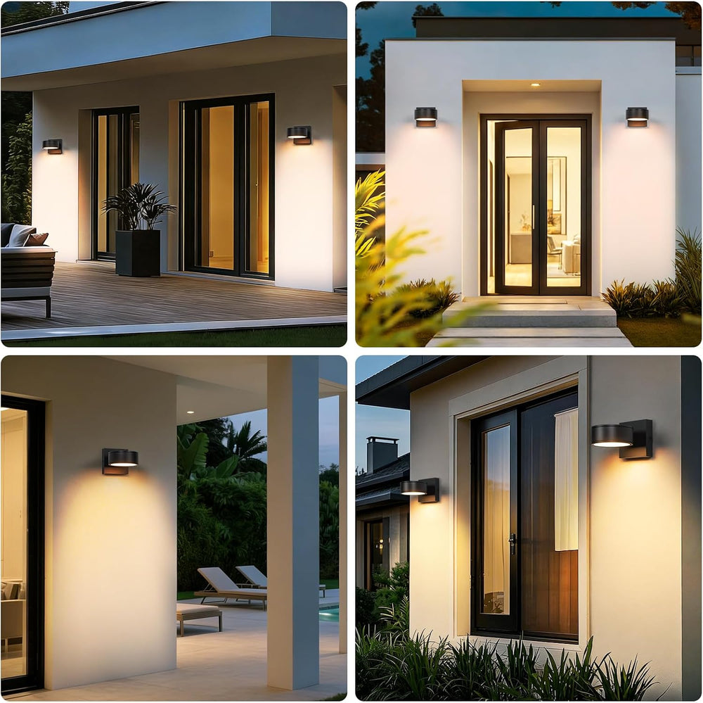 Fire Wolf Aluminum LED Outdoor Wall Light, Modern Black 3000K Outdoor Wall Sc...