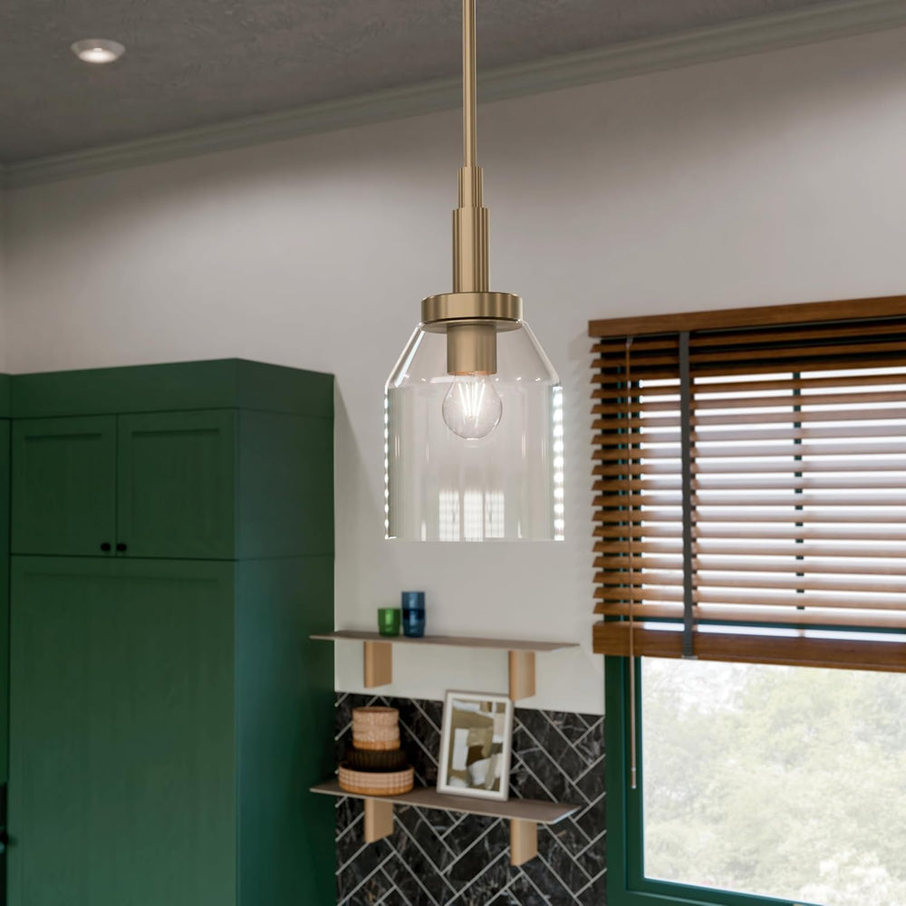 Kichler Madden Mini Pendant Light, Clear Glass, Champagne Bronze