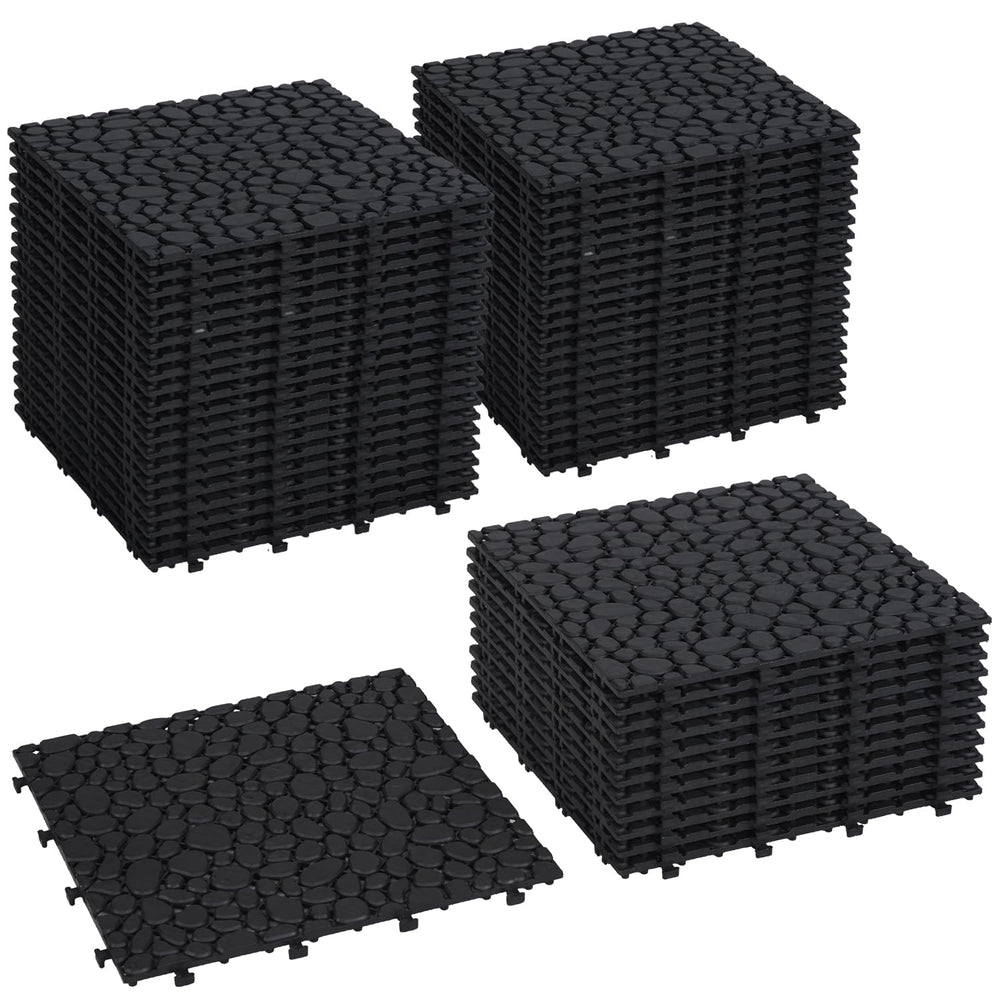 60 Pcs Interlocking Deck Tiles - 12" x 12" Waterproof Indoor Outdoo...