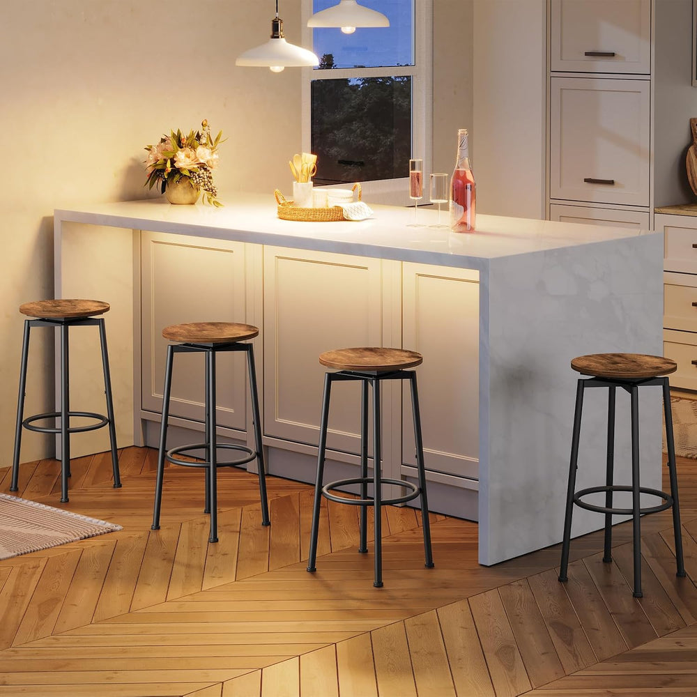 HOOBRO Bar Stools, Swivel Bar Stools Set of 2, 24.9" Round Bar Chairs, B...