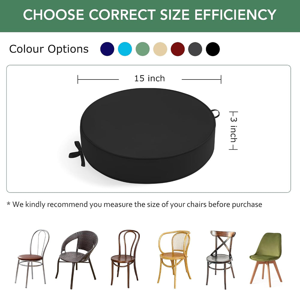 Summsun Outdoor Bistro Chair Cushions Set of 2, 15" D x 3" H Round ...