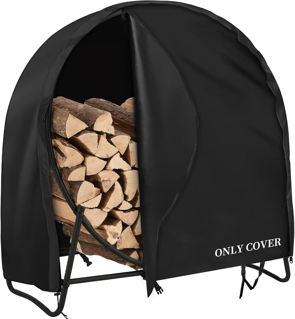 AKEfit 48 Inch Firewood Log Hoop Cover, Heavy Duty 600D Oxford Outdoor Waterp...