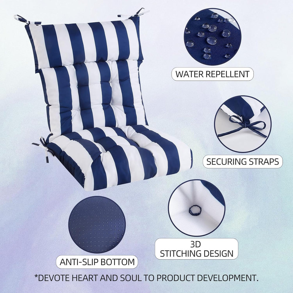 Outdoor High Back Cushions，63" × 47.7" × 4" Tufted Rocking Cha...
