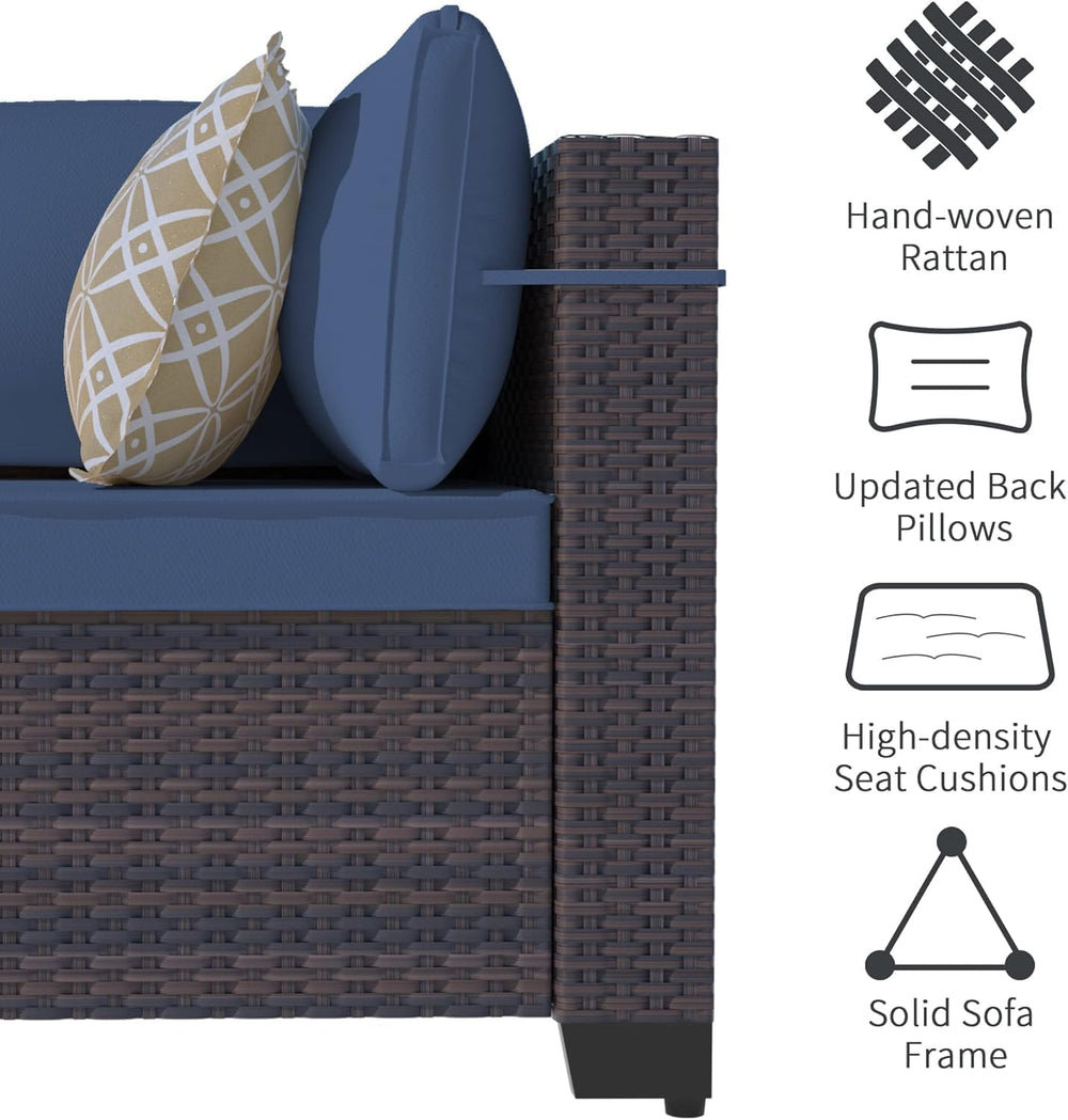 11 Pieces Patio Furniture Set with 2 Swivel Chairs Patio Furniture Outdoor Se...