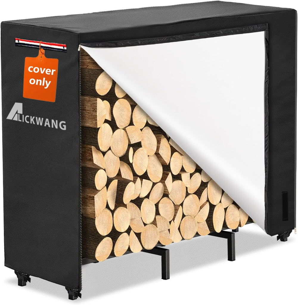 5ft Firewood Rack Cover,Heavy Duty 600D Waterproof Outdoor Firewood Storage R...