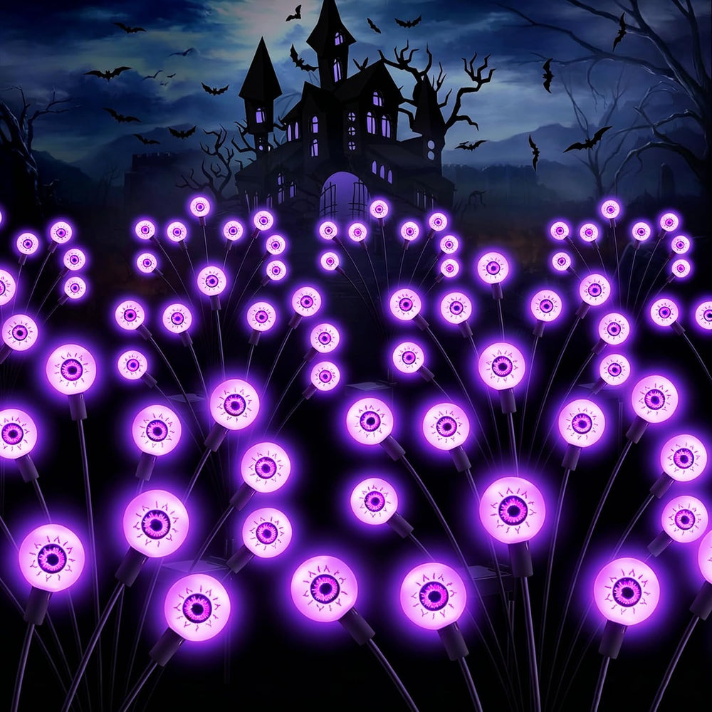 ASMAD Halloween Decorations Outdoor Solar Scary Eyeball Light,10Pack 80LEDs