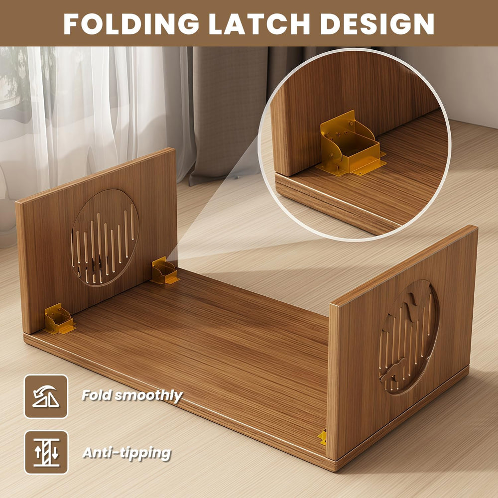 Japanese Low Coffee Table, 31"x14" Foldable Tatami Floor Tables