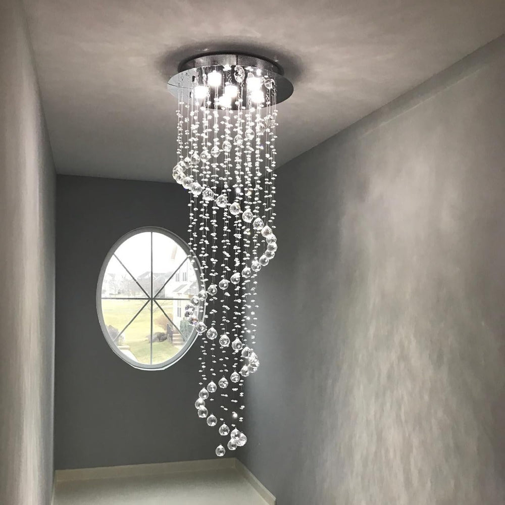 Modern Contemporary Swirl Chandelier Lighting for Foyer Dining Room Kitchen C...