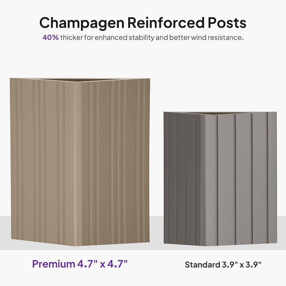 PURPLE LEAF Outdoor Hardtop Gazebo 14' x 24' Champagne Drainage System