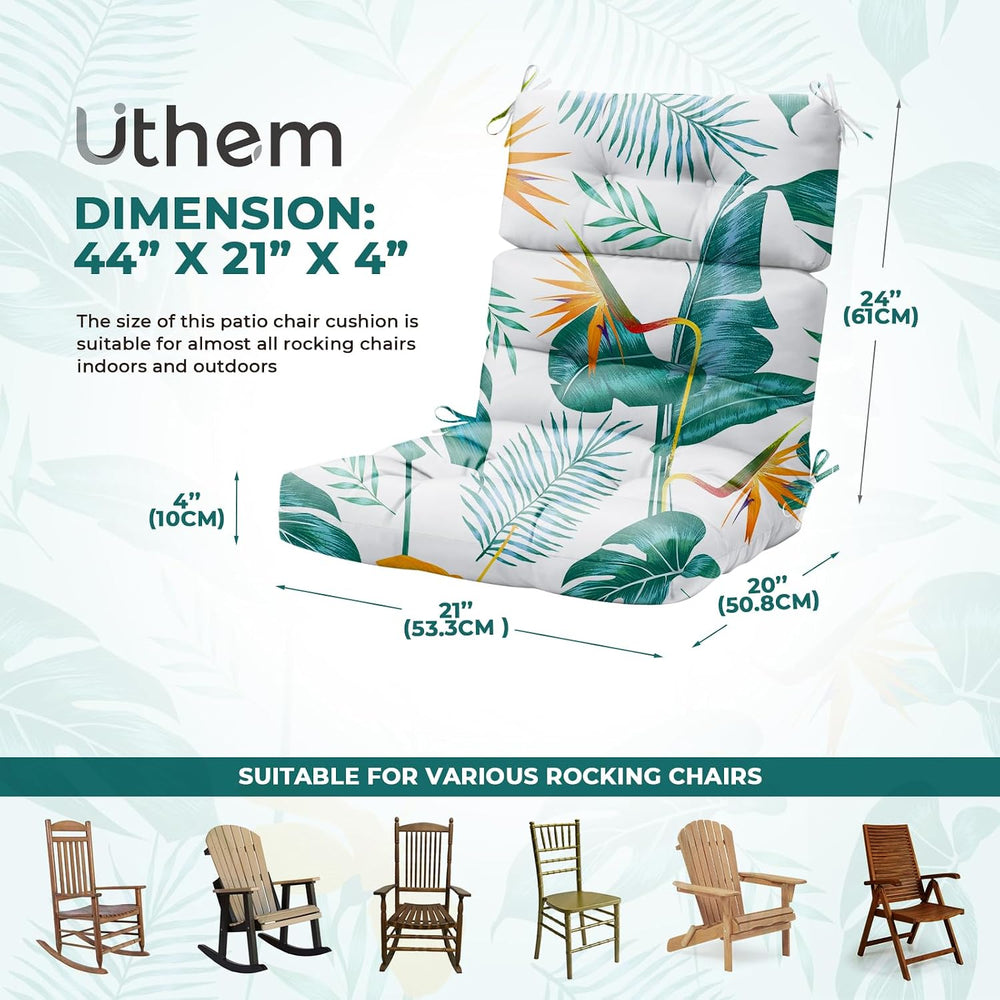 2 Pack Rocking Chair Cushion, Waterproof Chairs Cushions for Adirondack Chair...