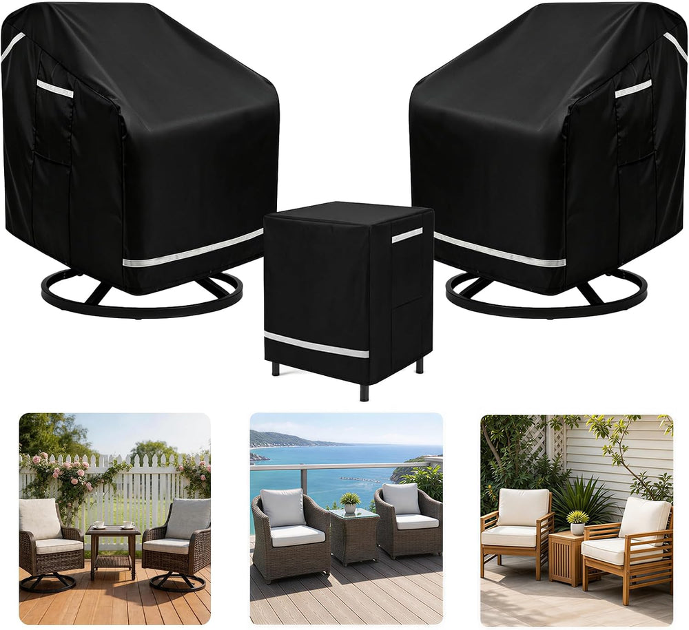 Patio Furniture Covers Waterproof 3 Piece, 32.5" W X 31.5" D X 30.5...