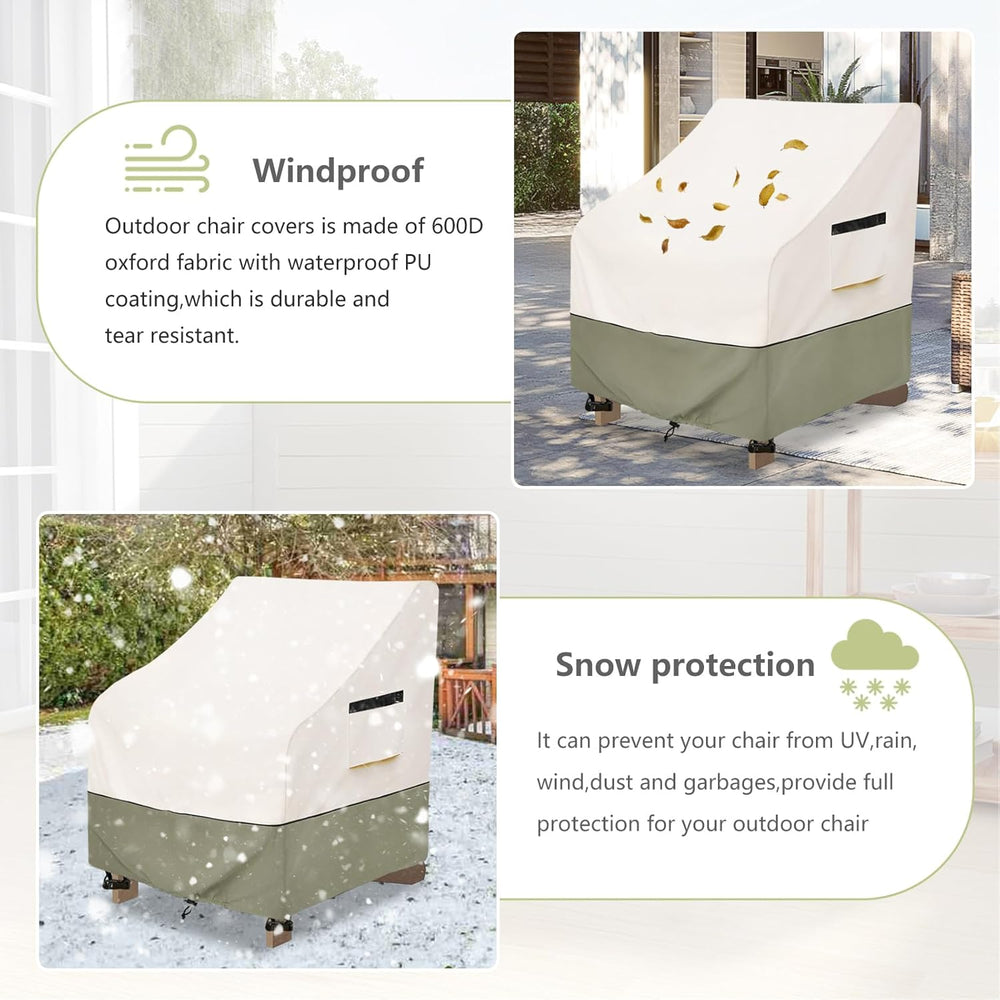 Patio Adirondack Chair Cover 37 W x 40 D x 36 H inches,600D Heavy Duty Waterp...