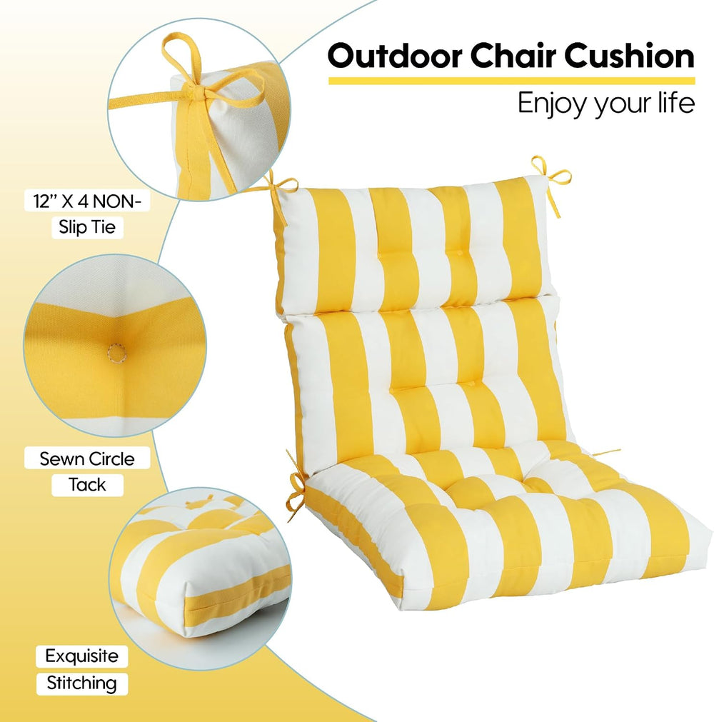 Only choice High Back Adirondack Chair Cushion Set of 2-44”x 22”x 4” Waterpro...