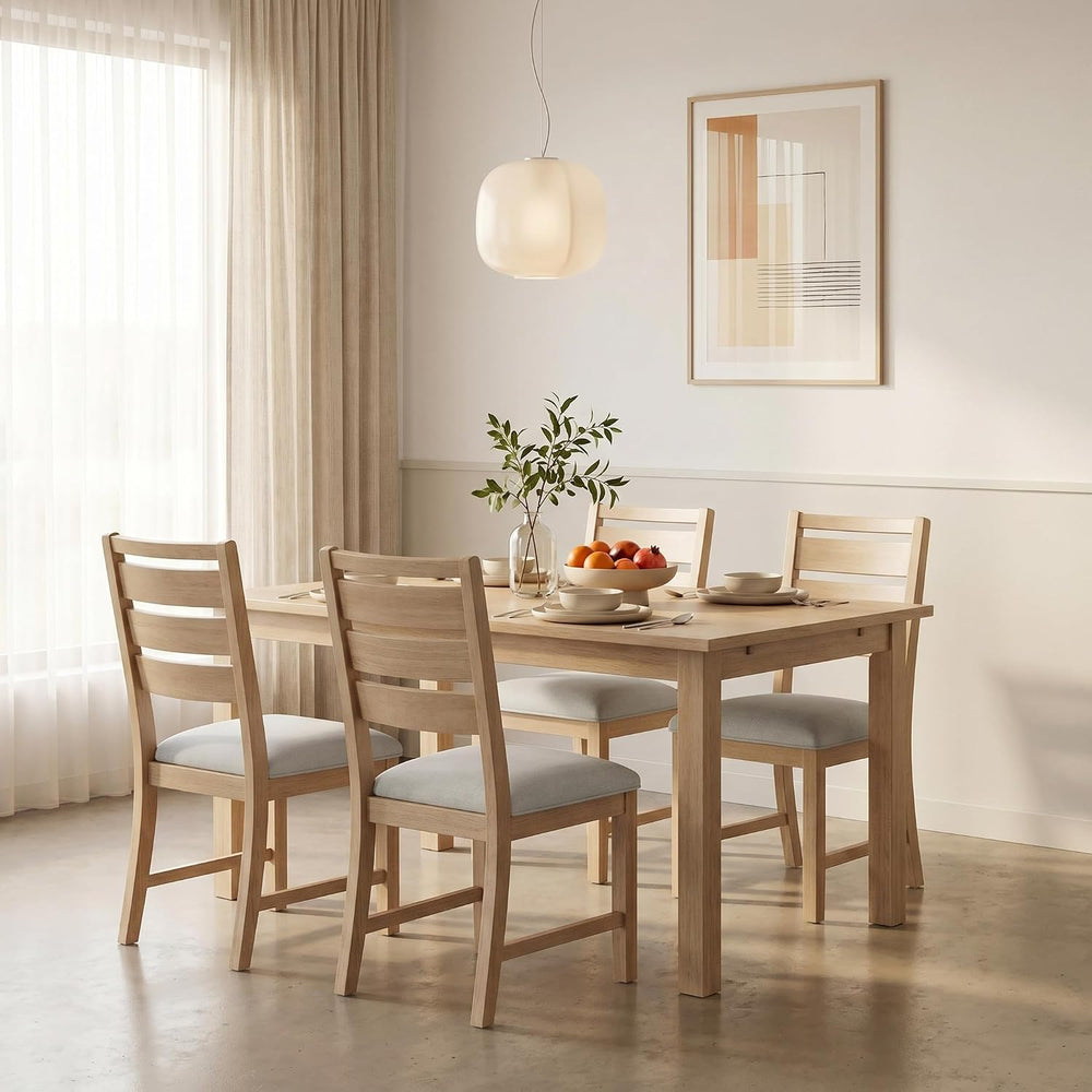 COLAMY Modern Dining Chairs Set of 6, Breathable Fabric Kitchen Chairs with H...