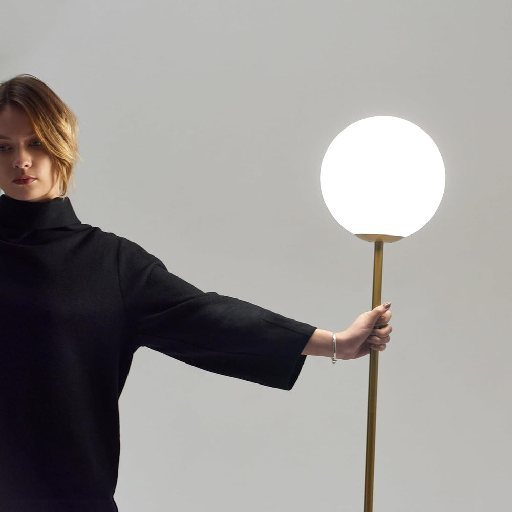 Brightech Luna LED Floor lamp, Modern Lamp for Living Rooms & Offices, Gr...