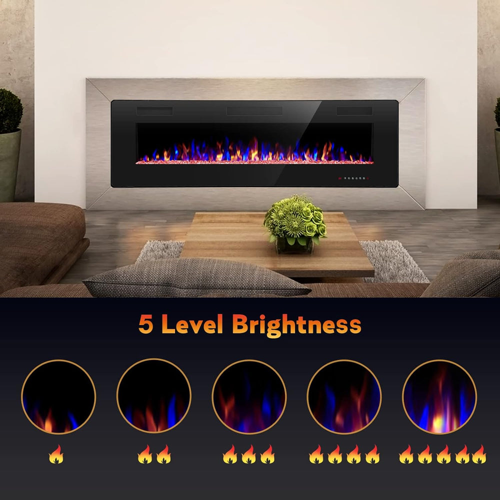 R.W.FLAME 42IN Recessed and Wall Mounted, The Thinnest Fireplace, Low Noise, ...