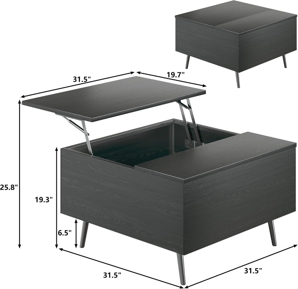 HUAHUU Lift Top Coffee Table, 31.5" Square Coffee Tables with Storage, C...