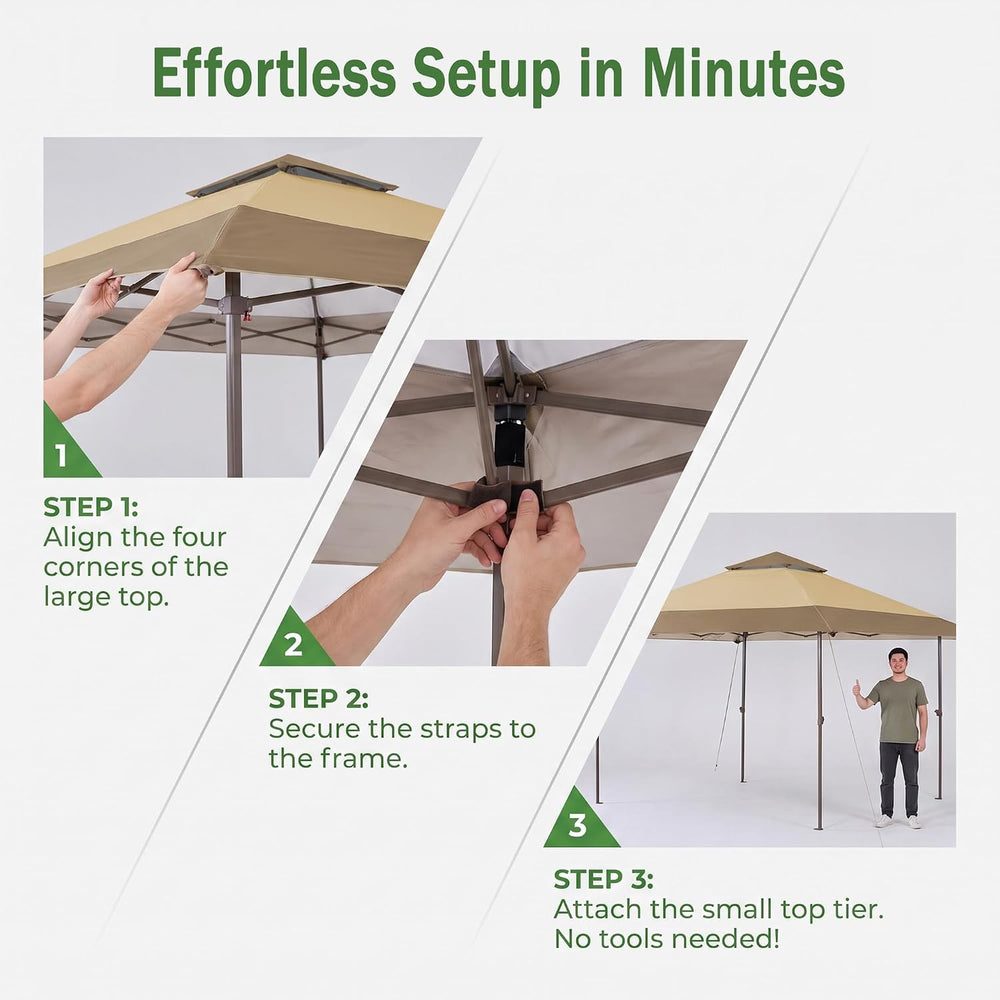 Canopy Replacement Top 13x13, Canopy Cover ONLY, Beige