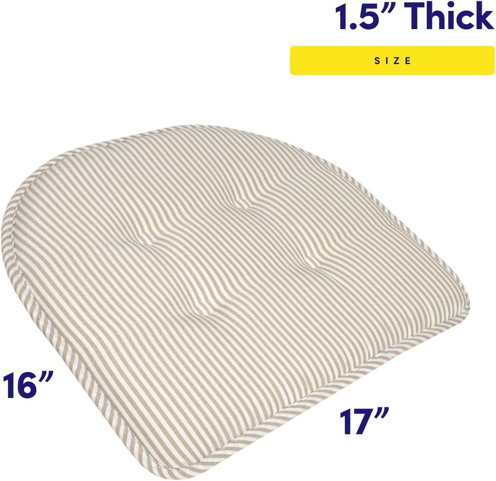 Sweet Home Collection Chair Cushion Memory Foam Pads Tufted Slip Non Skid Rub...