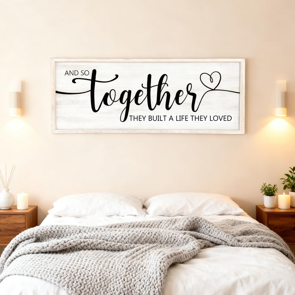 And So Together They Built A Life They Loved Decorative Rustic Sign & Pla...
