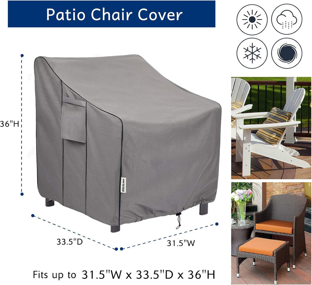Patio Chair Covers Waterproof, Heavy Duty, 31.5x33.5x36 in, 2 Pack