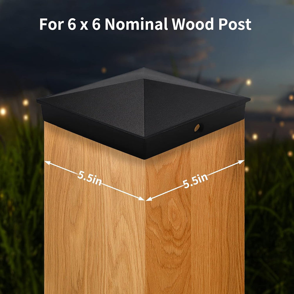 6x6 Heavy Duty Aluminum Post Caps Cover, Actual 5.5" x 5.5" Wood Post